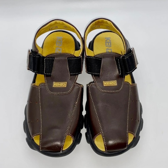 KENZO Junior Original Brown Leather Open Weave Monk Strap Sandals Sz 5.5US/37EU. - Picture 7 of 16